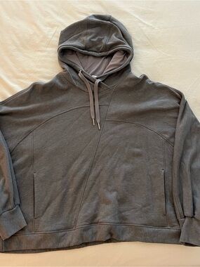 Lululemon Cropped Grey Oversized Hooded Sweatshirt